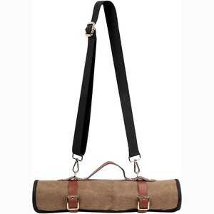 Échantillon gratuit, vente en gros, sac de rangement portable pour ustensiles de cuisine, sac à bandoulière professionnel rembourré pour couteaux de chef, étui enroulable - Product Image 1
