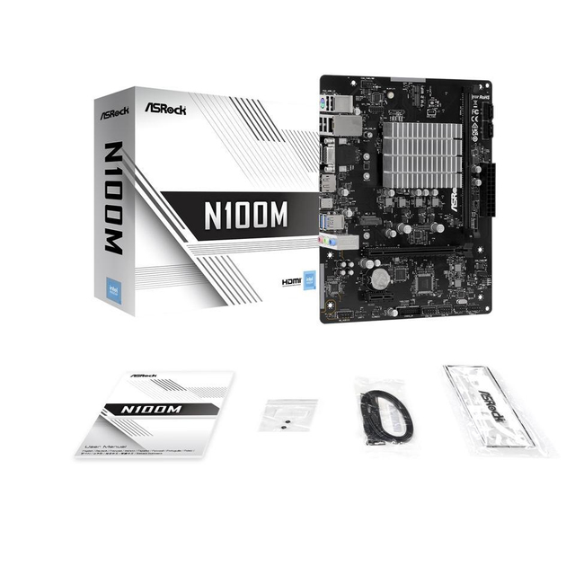 ASRock N100DC-ITX - Intel Quad-Core Processor N100 (Up to 3.4 GHz) DDR4- 2 SATA3, Supports Intel Boost Technology Mini ITX