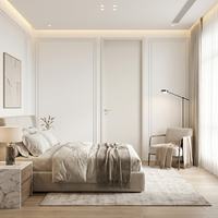 Porte intérieure en bois insonorisée et étanche 46 dB, personnalisable en gros, avec revêtement PVC pour chambre, salle de bain, école, hôpital, Binbin