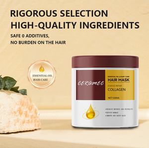 Masque capillaire de soin de luxe à l'huile essentielle, collagène, effet lisse et soyeux, élimine la sécheresse et les frisottis, <span class=keywords><strong>cheveux</strong></span> brillants, 500 ml, grand volume, OEM - Product Image 2