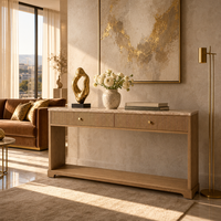 Table console moderne en bois massif avec tiroirs à rainures verticales, écologique, durable, facile à nettoyer, pour le salon, meubles de maison