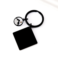 Ywyougang Mini-breloque inspirante en forme de grain de moutarde, porte-clés carré vierge personnalisable en acier inoxydable, accessoire pour clé de voiture