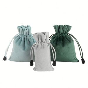 Custom logo Velvet Jewelry Drawstring Pouchexquisite Small Storage Bag for Elegant Packaging Mirror Velvet Drawstring <b>Dust</b> Bags - Product Image 5