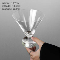 Copa de Martini sin Tallo de Cristal sin Plomo SUNYO de Alta Calidad, Copa Transparente para Cócteles con Base Personalizable