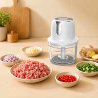 Hachoir Électrique Rechargeable USB, Mini Hachoir à Viande, Hachoir à Légumes, Ail et Oignons pour la Cuisine