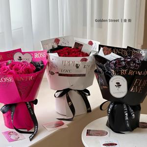 Hot Sale Small Size 10 PCS/Pack Rose <b>Pattern</b> Waterproof Flower Wrapping <b>Paper</b> for Flower Shop - Product Image 3