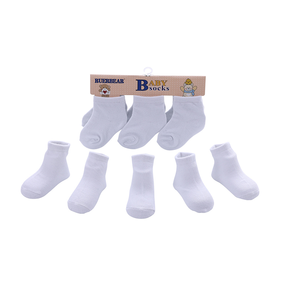 Summer Soft Plain Solid White 0-12 Mois Nouveau-né Bébé 100% Chaussettes en coton - Product Image 2