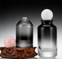Flacon de parfum en verre rond transparent vide, design élégant, 30 ml, 50 ml, 100 ml, avec atomiseur et coffret