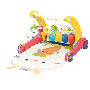 Gimnasio de actividades 2 en 1 para bebés y niños pequeños con alfombra de juego y andador con piano de pedales, juguetes educativos 2023 - Product Image 1