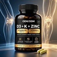 Capsules végétales OEM ODM de Vitamine D3, K et Zinc – Antioxydants naturels pour le soutien des os, des articulations et du bien-être quotidien – Complément alimentaire