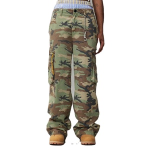 Custom uomo Streetwear cotone cotone cotone traspirante a gamba dritta <span class=keywords><strong>pantaloni</strong></span> Cargo oversize - Product Image 3