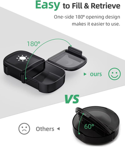 Pastillero Semanal con Compartimentos para la Mañana y la Noche, Organizador de Pastillas con 7 Compartimentos Diarios, Estuche de Almacenamiento Negro - Product Image 2