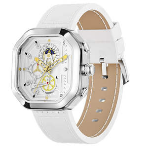 LIGE LG8966 – montre à quartz élégante et personnalisée pour hommes, bracelet en cuir véritable, 3 cadrans, <span class=keywords><strong>calendrier</strong></span>, phase de <span class=keywords><strong>lune</strong></span>, business - Product Image 3