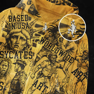 Sweat-shirt unisexe à capuche vintage délavé avec fermeture éclair, imprimé DTG, coupe ample régulière, 100% coton français, personnalisé - Product Image 2