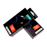 Boîte d'emballage en papier personnalisée pour produits électroniques, pliable, à suspendre, vide, pour téléphone portable, câble USB, câble de charge de voiture