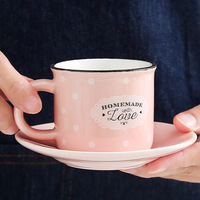 Nouveau produit Tasse en porcelaine colorée 100 ml Tasses émaillées colorées Ensemble de tasses à café et soucoupes pour 6 personnes