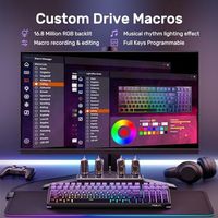 Teclado Mecánico Inalámbrico OEM ODM, Color Morado, Tamaño Completo, para Juegos, Tri-Modo, Bluetooth, 2.4G, USB-C, 8000mAh, Retroiluminación RGB, Programable