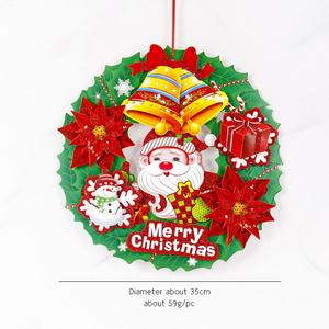 Nouvelles décorations de Noël écologiques, guirlandes en papier faites à la main, pendentifs DIY pour les murs, les portes et les arbres de Noël à la maison - Product Image 4