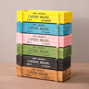 <span class=keywords><strong>Pot</strong></span> de fleurs rectangulaire en bois massif vintage, respirant et résistant <span class=keywords><strong>à</strong></span> la corrosion, pour plantes succulentes en <span class=keywords><strong>pot</strong></span> sur le bureau - Product Image 5