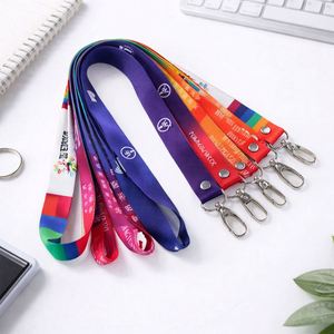 Lanière d'identification en tissu nylon, sérigraphiée, pour badge nominatif, lavable, écologique, multicolore, en vinyle PVC, avec mousqueton - Product Image 3