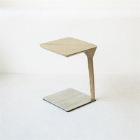 Table d'appoint en métal de forme C, petite et ronde, en acier inoxydable, design de luxe, vente en gros, pour salon, chambre à coucher, hall