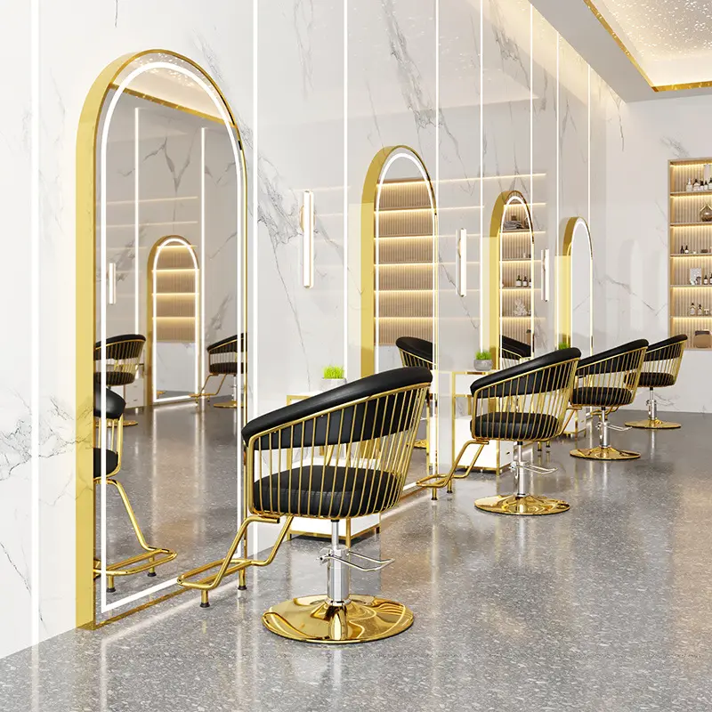 Atacado Alta Qualidade Salão Móveis Equipamentos De Salão De Salão Barbearia Cabeleireiro Cadeira 2023 Novo Modelfactory Outlet Metal Moderno
