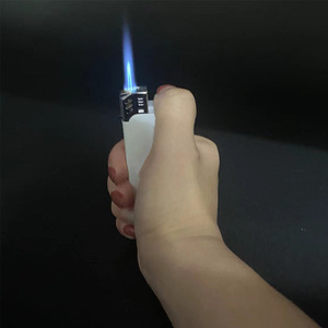 2024 nouveau produit rechargeable briquet électronique Jet bouffée briquet torche électrique en plastique briquet impression personnalisée - Product Image 1