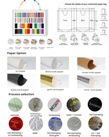 Custom Eye Graphic Printed Paper Bag White Satin Ribbon Handle for Jewelry Perfume Packaging