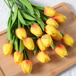 C-136 <span class=keywords><strong>Flores</strong></span> <span class=keywords><strong>Artificiales</strong></span> de Alta Calidad, Tulipán Individual, Estilo Moderno, Decoración para el Hogar con Diseño Floral de Látex de Tacto Real, Blanco - Product Image 4