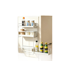 Organisateur de cuisine magnétique en métal multicouche robuste et pratique, étagère de rangement latérale amovible pour réfrigérateur
