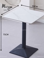 Table en pierre de luxe léger pour café rapide, combinaison table et chaises en pierre, table et chaises longues et carrées pour salon de thé
