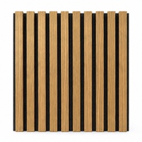 Panneau acoustique en bois de chêne WYRAX avec lattes en bois et feutre noir pour salle de réunion, absorption acoustique