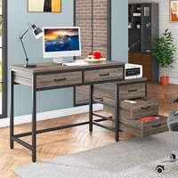 Bureau d'ordinateur réversible, bureau à domicile, petit bureau avec tiroir, meuble pour imprimante, poste de travail gris, table d'étude et d'écriture