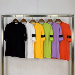 Camiseta de Verano para Hombre, Estilo Diseñador de Lujo 2026, 100% Algodón Jersey, Manga Corta, Clásica, Básica, Color Piedra - Product Image 1