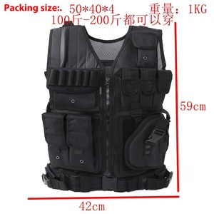 Gilet tactique anti-couteau personnalisé, imperméable, multifonctionnel, équipement de plein air, fermeture éclair, sac de poitrine en maille amphibie - Product Image 4