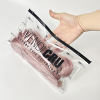 Logo personnalisé professionnel en plastique PVC pochette zippée perruque sac de rangement d'expédition sacs d'emballage d'extension de cheveux pour perruques