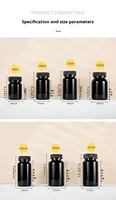80ml-225ml Bouteilles de santé Médecine traditionnelle chinoise Distribution Bocaux en plastique noir de qualité alimentaire Tablette de sécurité à l'épreuve des enfants