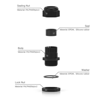 IP68 étanches presse-étoupes en caoutchouc Nylon plastique M8 M10 M12 M16 pour M18 M20 M25 M32 M40 PG7 PG9 PG11 PG13.5 PG16 PG21 câble 5mm
