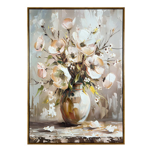 Trừu tượng Hoa Hiện Đại tường nghệ thuật sơn dầu bằng gỗ vải phòng khách Kết cấu dày cổ điển phong cách sáng tạo vẫn còn sống đối tượng - Product Image 5