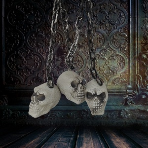 Décorations d'Halloween : Accessoires effrayants pour la pièce, bar extérieur, maison hantée, décorations de crânes suspendues - Product Image 5