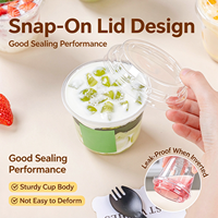 Gobelets et bols pour desserts, yaourts, poudings et glaces, contenants jetables en PET de qualité alimentaire, couvercles, cuillères, logos personnalisés, boîtes à emporter, boîtes et bocaux