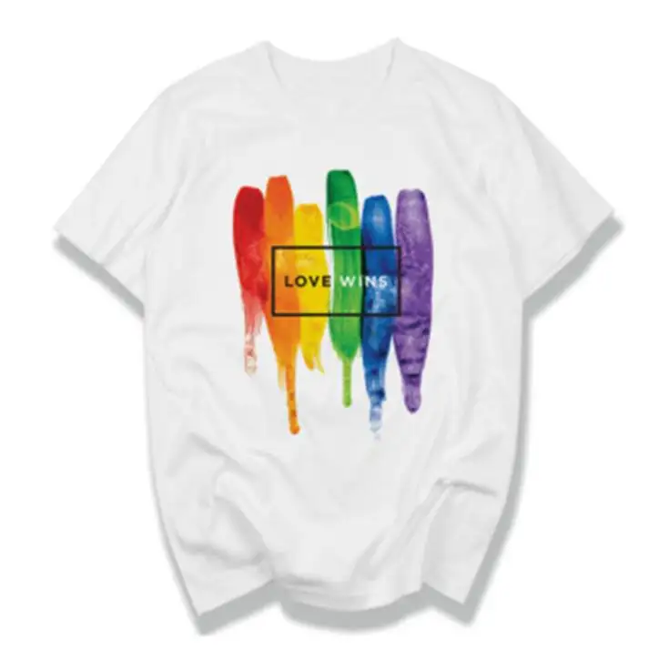 LGBT t-shirt impression personnalisée logo arc-en-ciel t-shirt pour l'événement
