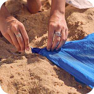 E-RIKE Tapis <span class=keywords><strong>de</strong></span> plage pliable extra large léger et imperméable, sans sable, rembourré, personnalisé, avec sac – Vente en gros - Product Image 4