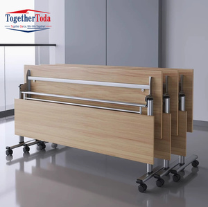 Table de réunion, de formation et d'étude, bureau pliable pour le personnel avec roulettes, bureau pliable - Product Image 1