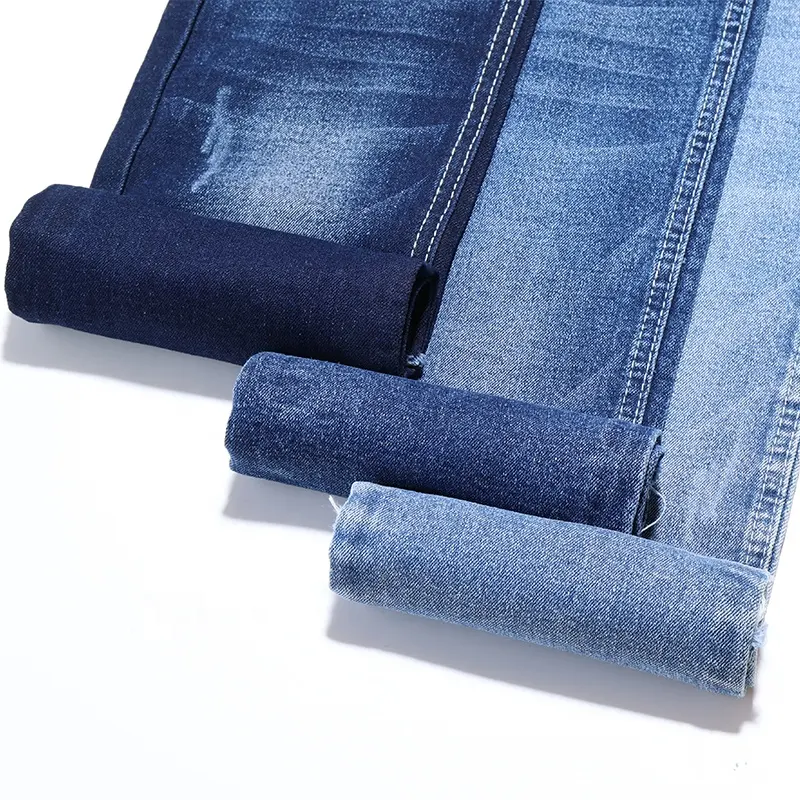 Kain Denim regang katun 85% kepar kanan biru untuk jins 10.9oz kain Denim kualitas tinggi grosir