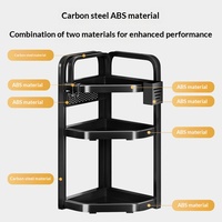 Étagère d'angle murale en métal pour comptoir de cuisine, organisateur de rangement, support à épices, porte-bouteilles
