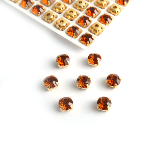 Perles en strass Chaton plaqué or 2025 cousues sur des strass à pointe arrière avec broches <span class=keywords><strong>pour</strong></span> la fabrication de bijoux - Product Image 6