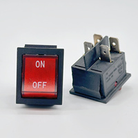 En stock, interrupteur à bascule DPDT 16A 250V 2 pôles, 4 bornes, courant élevé, série KCD2, interrupteur à bascule avec lampe LED