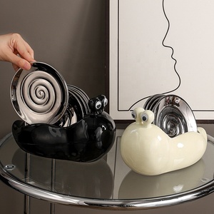 Mignon <span class=keywords><strong>escargot</strong></span> conception fruits assiette à dessert ménage assiette en céramique ensemble cuisine plats de service - Product Image 6