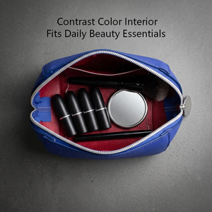 Pochette <span class=keywords><strong>de</strong></span> maquillage portable <span class=keywords><strong>de</strong></span> luxe en cuir PU double face avec fermeture éclair, logo personnalisé, mini format en forme <span class=keywords><strong>de</strong></span> coquille, emballage cadeau, promotionnel GWP beauté - Product Image 3